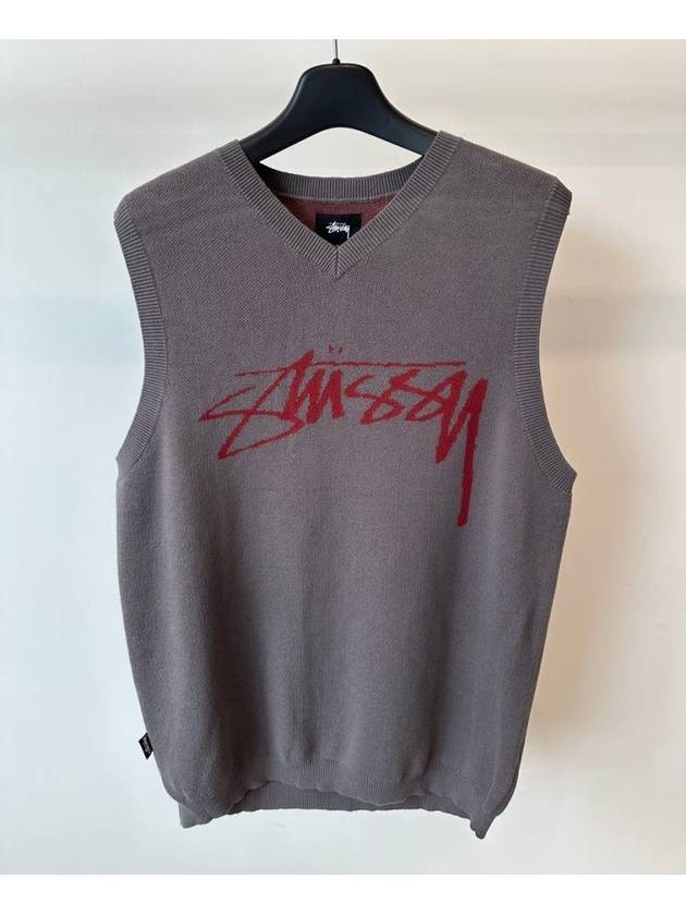 AU Australia V neck knit vest ST1G0550 Charcoal WOMENS AU12 - STUSSY - BALAAN 6