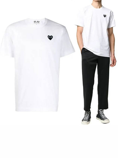 Black Heart Wappen Short Sleeve T-Shirt White - COMME DES GARCONS - BALAAN 2