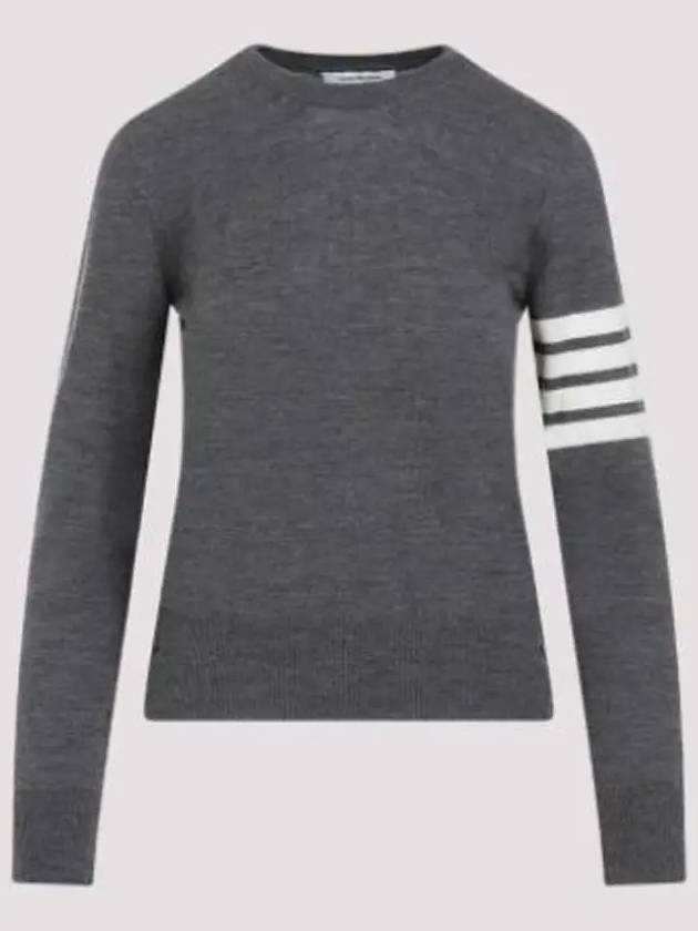 4-Bar Merino Jumper Wool Knit Top Grey - THOM BROWNE - BALAAN 2