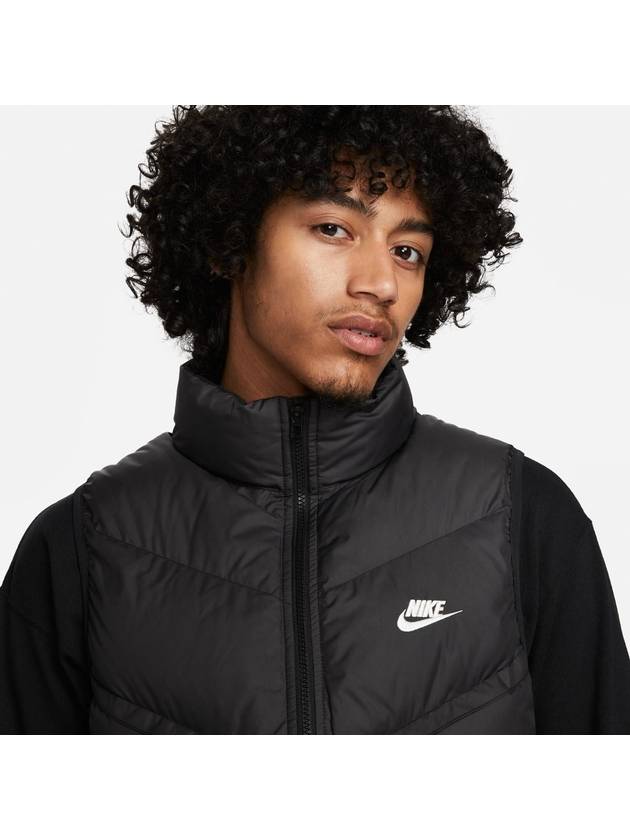 Embroidered Logo Padded Vest Black - NIKE - BALAAN 4