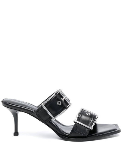 Buckle Strap Leather Mules - ALEXANDER MCQUEEN - BALAAN 2