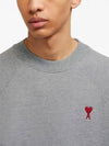 Small Heart Logo Sweatshirt Grey - AMI - BALAAN 3