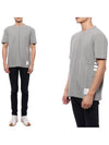 Classic Pique Rib Side Insert 4-Bar Short Sleeve T-Shirt Light Grey - THOM BROWNE - BALAAN 3