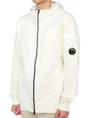 Men's Cotton Mixed Zip-Up Hoodie White - CP COMPANY - BALAAN 4