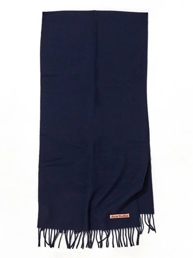 Studios Wool Fringe Scarf Navy - ACNE STUDIOS - BALAAN.