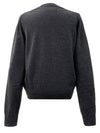 Heart Logo Crew Neck Merino Wool Knit Top Grey - AMI - BALAAN 3