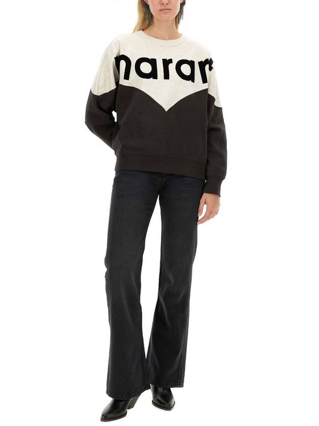 Houston Two-Tone Logo Cotton Sweatshirt Black - ISABEL MARANT ETOILE - BALAAN 5