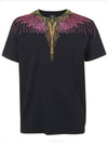 Purple Wings Short Sleeve T-Shirt Black - MARCELO BURLON - BALAAN 2