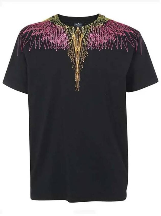 Purple Wings Short Sleeve T-Shirt Black - MARCELO BURLON - BALAAN 2