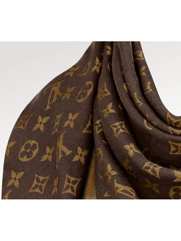 Monogram Denim Scarf Brown - LOUIS VUITTON - BALAAN 4