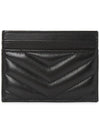 Cassandre Matelasse Lambskin Card Wallet Black - SAINT LAURENT - BALAAN 3