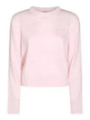 Bold Fox Head Embroidered Crop Knit Top Pink - MAISON KITSUNE - BALAAN 2