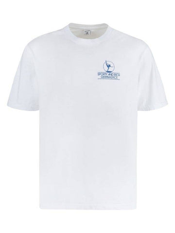 Gymnastics Logo Short Sleeve T-Shirt White - SPORTY & RICH - BALAAN 1