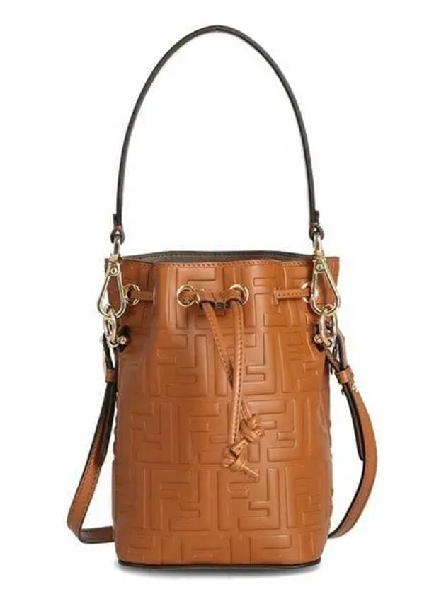 Mon Tresor Small Leather Bucket Bag Brown - FENDI - BALAAN 2