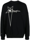 Champion Embroidered Logo Sweatshirt Black - RICK OWENS - BALAAN 1