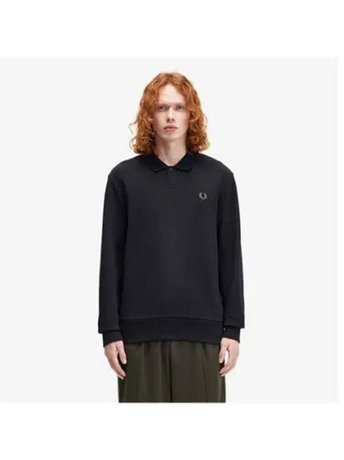 Fred Perry Sport Collared Sweatshirt Black AFPM2438703 102 - FRED PERRY - BALAAN 1