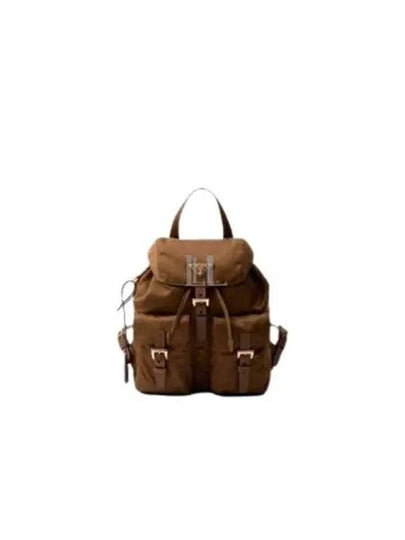 Triangle Logo Re Nylon Small Backpack Cork - PRADA - BALAAN 2