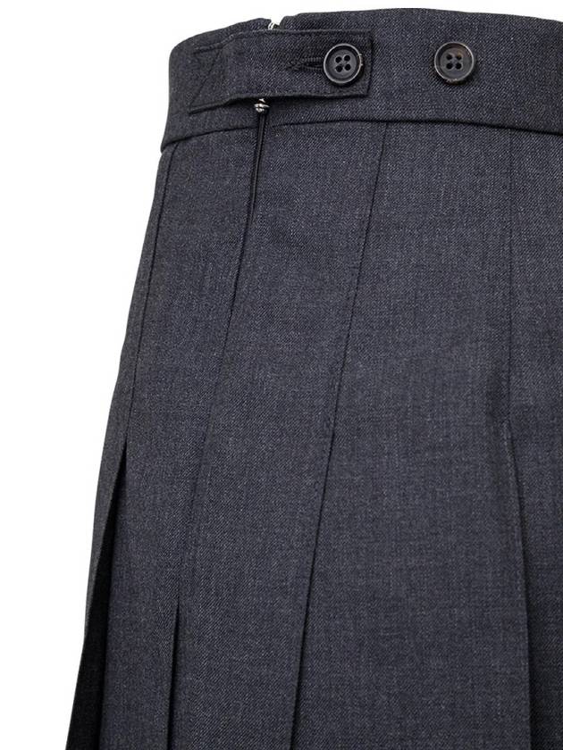 RMB Wool Mini Pleated Skirt Dark Grey - THOM BROWNE - BALAAN 4