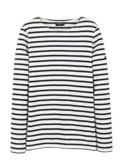 Minquiers Modern Stripe Long Sleeve T-Shirt Ecru Marine - SAINT JAMES - BALAAN 2