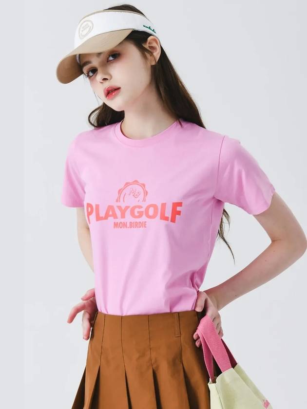 Washing short sleeve t-shirt PINK - MONBIRDIE GOLF - BALAAN 9