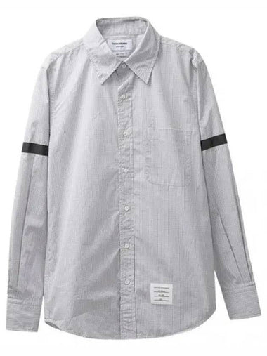 Micro check poplin arm banding shirt - THOM BROWNE - BALAAN 1