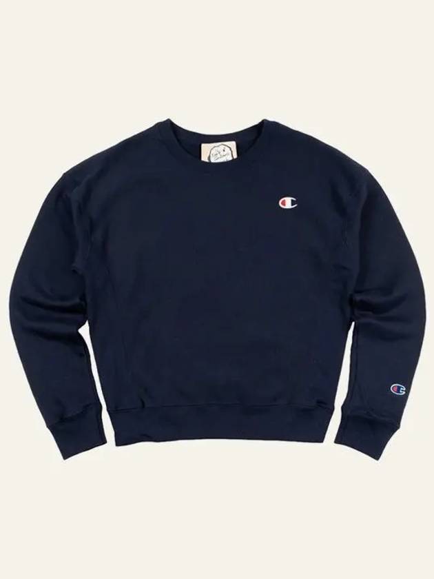 Reverse Weave Crew Neck Sweatshirt Navy - CHAMPION - BALAAN 5