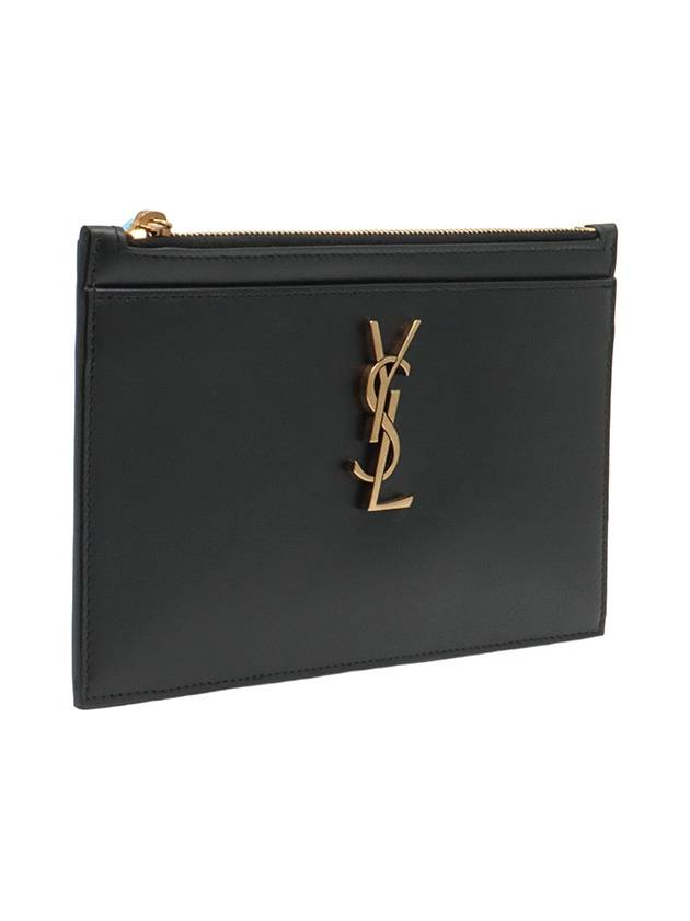 Black Smooth Calfskin Gold Monogram Bill Pouch 636316 - SAINT LAURENT - BALAAN 4