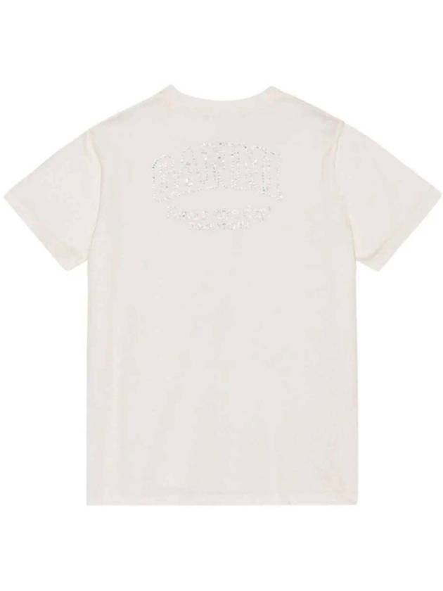 Logo Cotton Short Sleeve T-Shirt White - GANNI - BALAAN 3