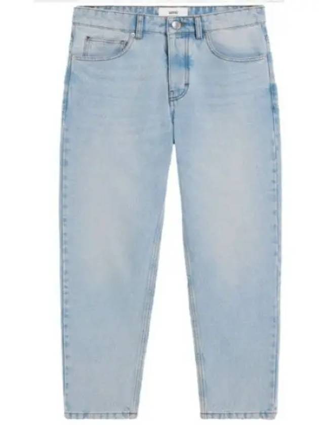 Low Rise Tapered Fit Crop Jeans Blue - AMI - BALAAN 2