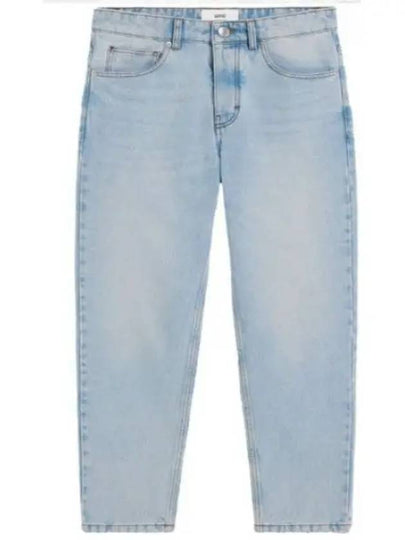 Low Rise Tapered Fit Crop Jeans Blue - AMI - BALAAN 2