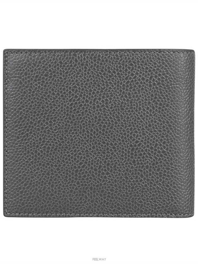 Billfold Paper Leather Half Wallet Grey - THOM BROWNE - BALAAN.