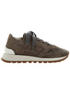 Women's Suede Low Top Sneakers Brown - BRUNELLO CUCINELLI - BALAAN 3