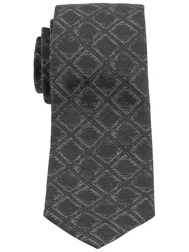 Jacquard Check Print Tie Black - SALVATORE FERRAGAMO - BALAAN 3