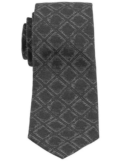 Jacquard Check Print Tie Black - SALVATORE FERRAGAMO - BALAAN 2