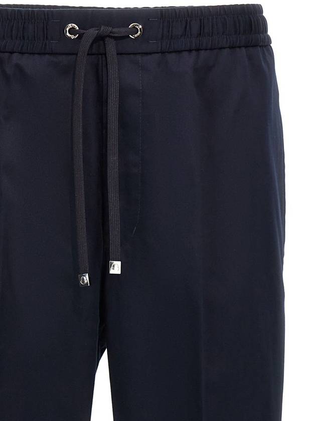 Cotton Crepe Jogging Straight Pants Night Blue - MONCLER - BALAAN 4