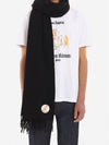 Olli Flower Fox Patch Muffler Scarf Black Unisex - MAISON KITSUNE - BALAAN 3