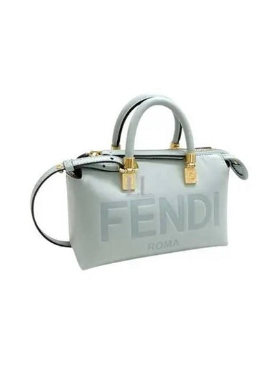 Leather Small Boston Tote Bag Light Blue - FENDI - BALAAN 2