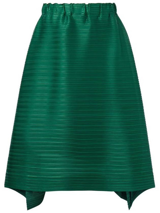 Women's horizontal pleated pleated banding skirt green - MONPLISSE - BALAAN 2