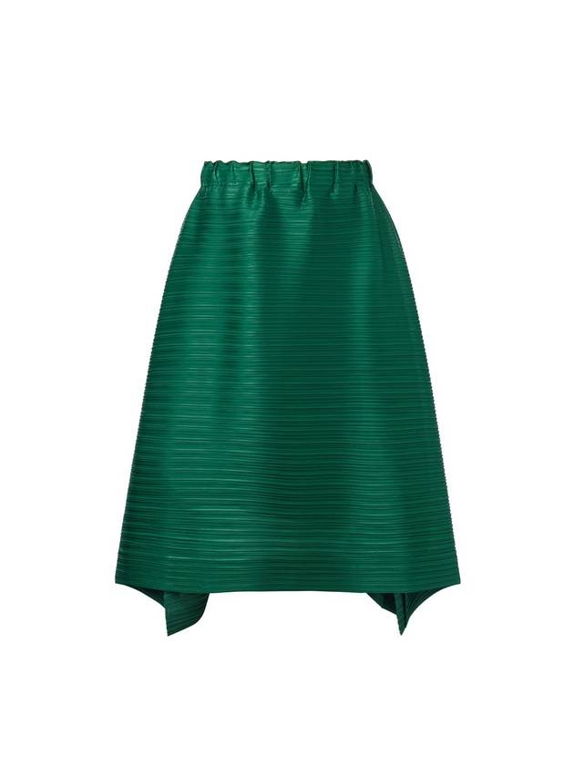 Women's horizontal pleated pleated banding skirt green - MONPLISSE - BALAAN 1