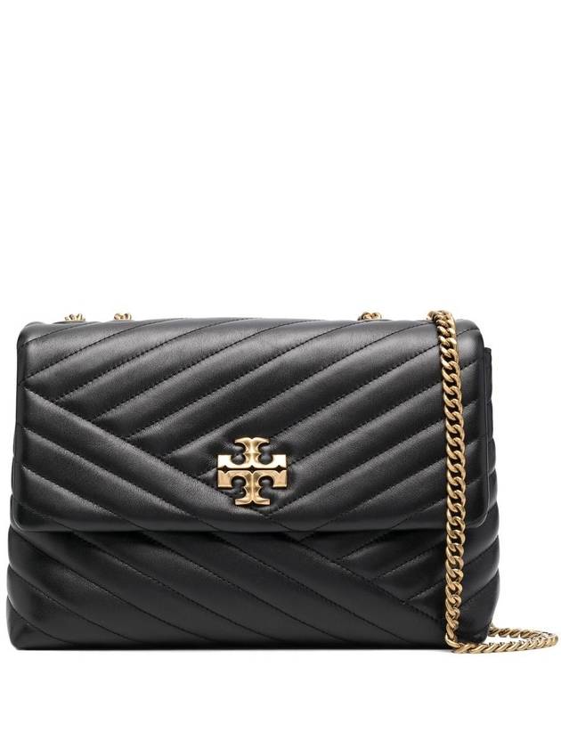 Kira Chevron Convertible Shoulder Bag Black - TORY BURCH - BALAAN 2