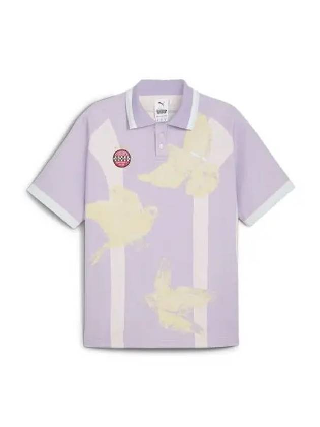 Bird Print Applique Polo Shirt Purple - PUMA - BALAAN 2