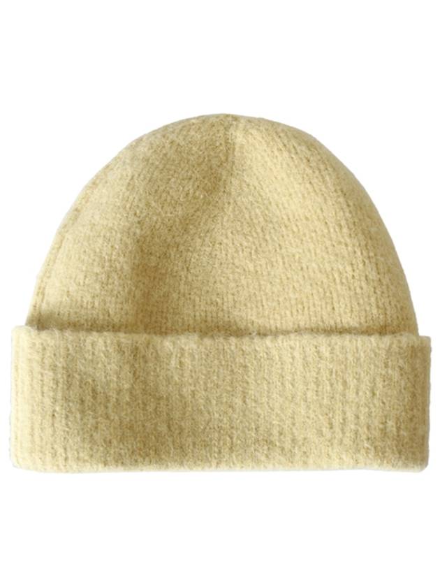 Cloudy Wool Alpaca Hair Knit Beanie Yellow - AMI - BALAAN 3