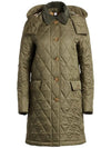 Women's Dereham Long Quilted Jacket Green - BURBERRY - BALAAN 1