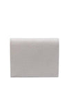 Pebble Grained Leather Double Card Wallet Grey - THOM BROWNE - BALAAN 1