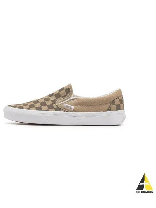 Classic Slip On Canvas Block Brown VN0A2Z41DFM1 - VANS - BALAAN 1