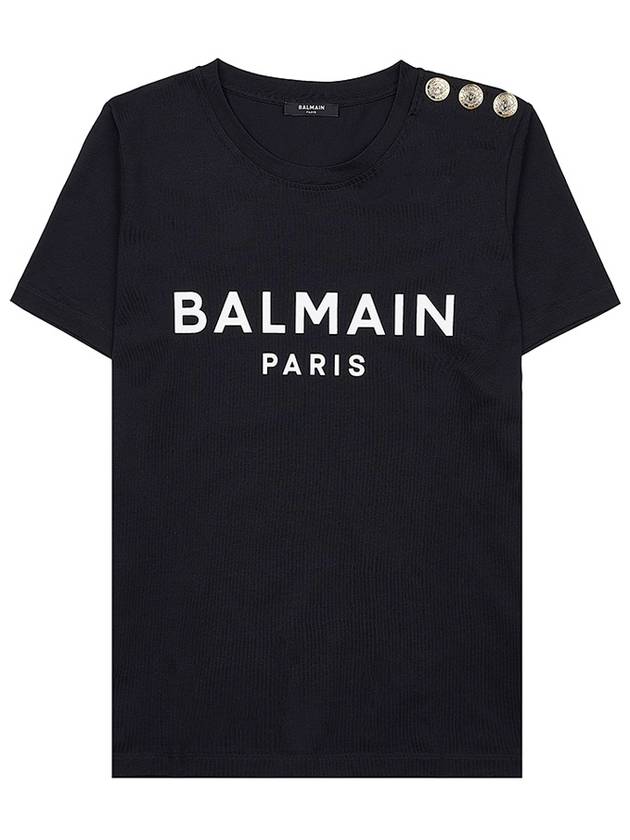 Logo Crew Neck Short Sleeve T-Shirt Black - BALMAIN - BALAAN 11