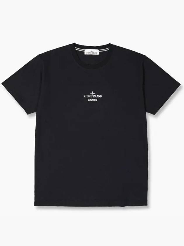 Archivio Cotton Short Sleeve T Shirt Black - STONE ISLAND - BALAAN 2