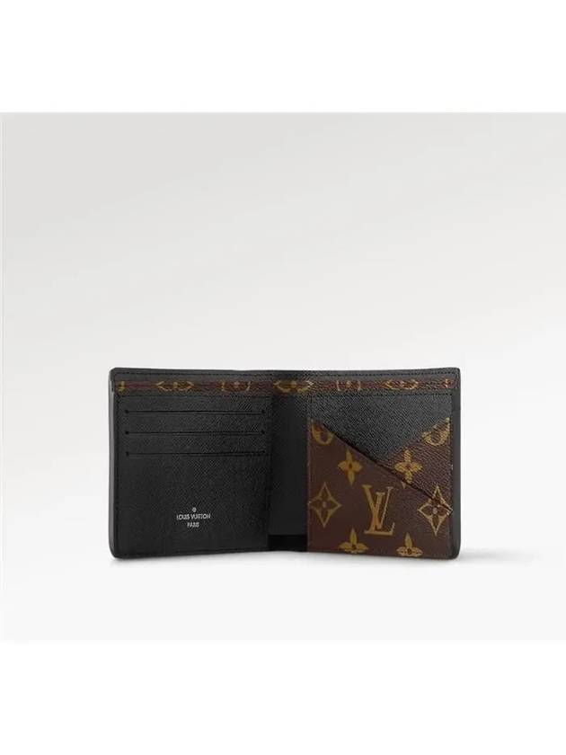 Multiple 2-Fold Bifold Wallet Brown Black - LOUIS VUITTON - BALAAN 4