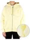 Heart Logo Patch Zip Up Hoodie Yellow - AMI - BALAAN 2