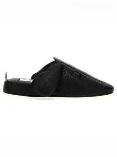 Men's Hector Leather Flat Slippers Black - THOM BROWNE - BALAAN 2